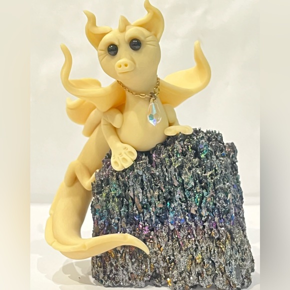 Set of 2 Polymer Clay Dragons, handmade collectible figurines - Picture 2 of 11